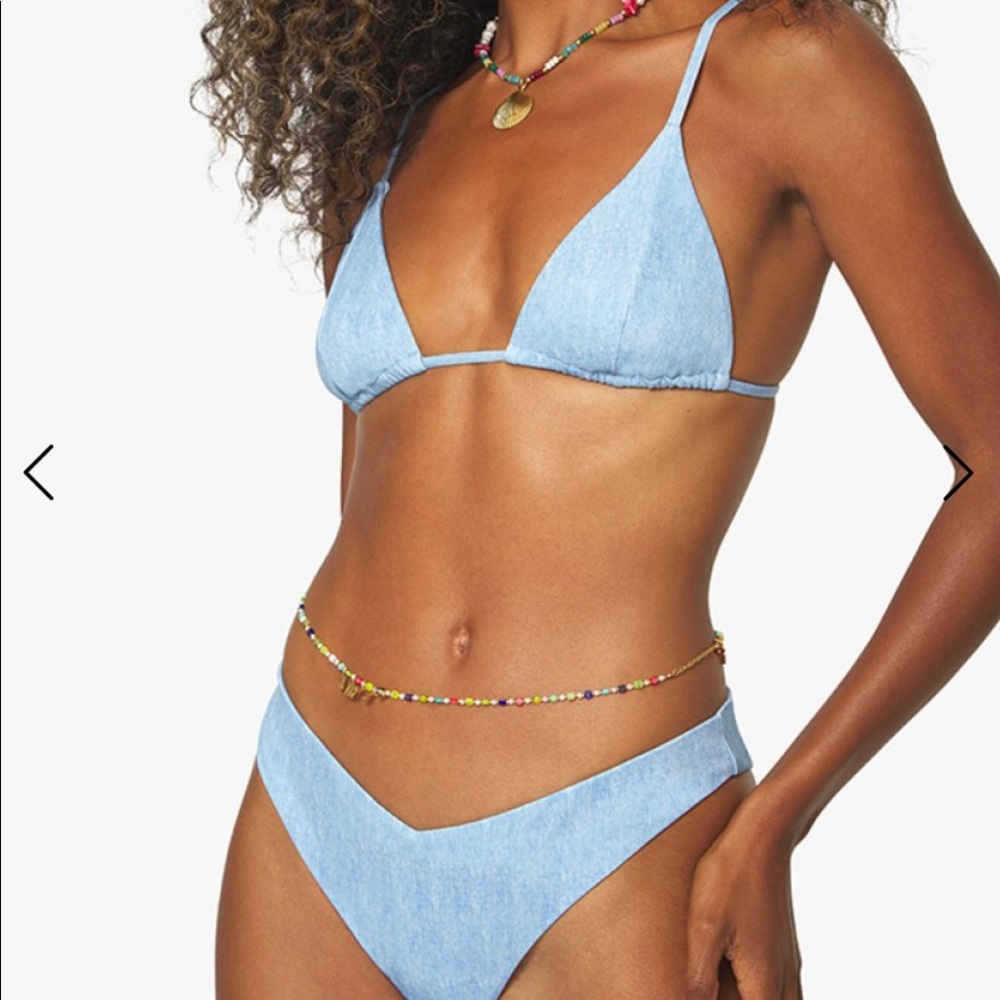 WeWoreWhat Light Wash Denim Bikini